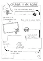 Aperçu - Feuilles d'exercices - Check in die Woche / Tag / Monat - in Sketchnotes - Page 1