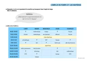 Aperçu - Jeux - Emploi du temps & les matières (Einführung & Tandembogen) - Page 2