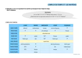 Aperçu - Jeux - Emploi du temps & les matières (Einführung & Tandembogen) - Page 3