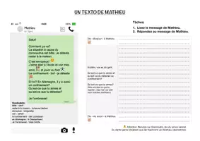 Aperçu - Feuilles d'exercices - Un texto de Mathieu - Eine Textnachricht aus dem Lockdown - Page 1