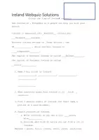 Aperçu - Feuilles d'exercices - Website Quiz: Student research about Ireland - Page 1