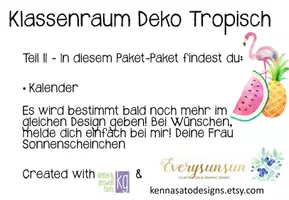 Vorschau - Bildkarten - Tropischer Klassenraum Deko Kalender - Seite 1