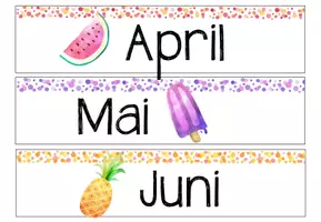 Vorschau - Bildkarten - Tropischer Klassenraum Deko Kalender - Deckblatt