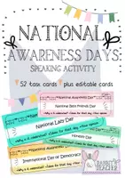 Aperçu - Cartes d'exercices - Speaking activity: National Awareness Days (one minute talk) - Page de couverture