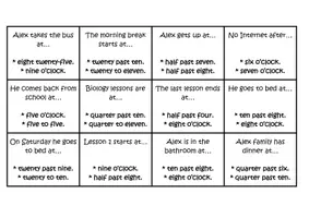 Aperçu - Jeux - Reading bingo: daily activities and my family's life - Page 2