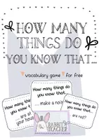 Aperçu - Jeux - Vocabulary game: How many things do you know that...? - Page de couverture