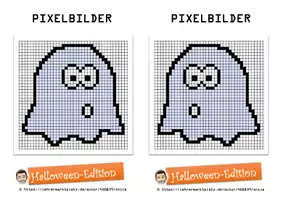 Aperçu - Préparation de séquence / Séquence complète - Pixelbilder Halloween (Kunst, Vertretung, Konzentrationsübung) - Page 1