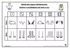 Aperçu - Préparation de séquence / Séquence complète - Kunst Grundschule Würfelmonster (auch Vertretung) - Page 3