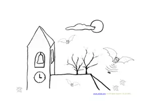 Aperçu - Jeux - Chauve-souris à colorier avec vidéo - Page 1