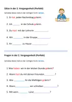 Aperçu - Feuilles d'exercices - Deutsch/DaZ: Einfache Verben in drei Zeitformen - Page 1