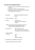 Vorschau - Merkblätter - Gedichtbeschreibung verfassen - Deckblatt