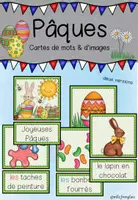 Aperçu - Préparation de séance / Séance complète - Pâques - Cartes de mots et d'images - Page de couverture