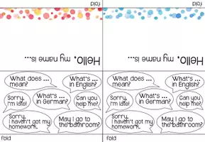 Vorschau - Merkblätter - Aquarell Namensschilder Deutsch / Englisch Classroom Phrases - Deckblatt