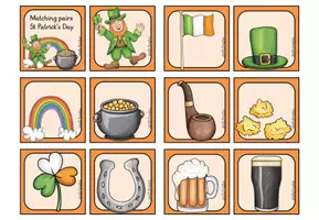 Aperçu - Préparation de séquence / Séquence complète - Saint Patrick's Day - Matching pairs / Memory® - Page 1