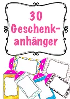 Vorschau - Mal- und Bastelvorlagen - Geschenkanhänger - kostenlos! - Deckblatt