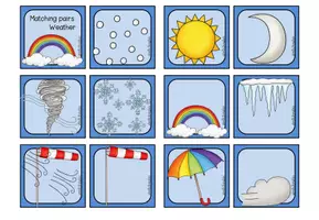 Aperçu - Apprentissages en autonomie - Weather - Matching pairs - Page 1