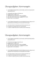 Vorschau - Arbeitsblätter - Kleine Übungsaufgaben zu den Kommaregeln - Deckblatt
