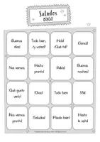 Aperçu - Feuilles d'exercices - Saludos y Despedidas: Bingo (Spanish) - Page 3