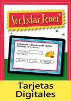 Aperçu - Cartes d'exercices - Ser, Estar, Tener: (Boom Cards) - Page de couverture