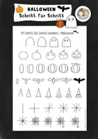Vorschau - Mal- und Bastelvorlagen - Halloween Doodles zeichnen, Schritt für Schritt, Kunst Halloween - Deckblatt