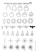 Vorschau - Mal- und Bastelvorlagen - Halloween Doodles zeichnen, Schritt für Schritt, Kunst Halloween - Seite 1