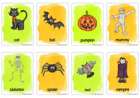 Vorschau - Bildkarten - Vokabelkarten "Halloween" - Seite 2