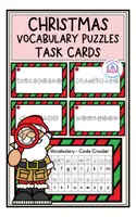 Vorschau - Arbeitsblätter - Christmas Vocabulary - Puzzle Task Cards - Deckblatt