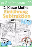 Vorschau - Arbeitsblätter - Subtraktion mit ZÜ - Zahlenraum 100 - Einführung mit Stop beim Zehner - Deckblatt