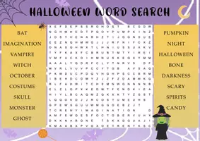 Aperçu - Feuilles d'exercices - Halloween Word Search and Scramble Worksheets - Page 1