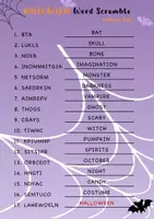 Aperçu - Feuilles d'exercices - Halloween Word Scramble Worksheets English - Page 1