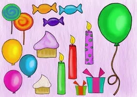 Vorschau - selbst erstellte Cliparts/Grafiken - Nadine Woelfin Geburtstags Clip Arts - Deckblatt