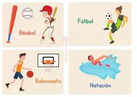 Vista previa - Tarjetas / Manipulativos - ¡Flashcards de los Deportes en Español! - página 1