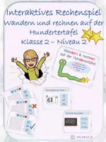 Vorschau - Fördermaterial/Inklusion - Wandern und rechnen auf der Hundertertafel schwer - interaktiv & Silbenschrift - Deckblatt