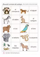 Vorschau - Spiele - animales del zoológico Spanisch Wortschatz - Seite 1