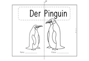 Vorschau - Arbeitsblätter - Der Pinguin - Lapbook (DIN A3) für die 1. Klasse #silvesterknaller23 - Deckblatt
