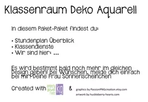Vorschau - Anderer Materialtyp - Klassendeko Aquarell Dienste - Seite 1