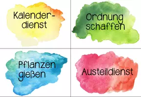Vorschau - Anderer Materialtyp - Klassendeko Aquarell Dienste - Deckblatt