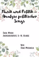 Vorschau - Arbeitsblätter - Musik und Politik - Analyse politischer Songs - Deckblatt