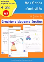 Aperçu - Feuilles d'exercices - 34 Fiches de Graphisme MS & GS Maternelle - Page de couverture