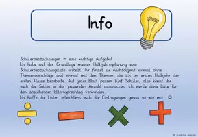 Vorschau - Lehrpläne/Lehrermaterial - Schülerbeobachtungen Vorlagen Mathe - Seite 1