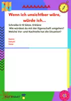 Vorschau - Arbeitsblätter - Ich würde/wäre/könnte Konjunktiv schriftlich und kreativ üben - Seite 1