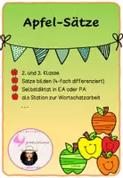Vorschau - Aufgabenkarten - ApfelSätze zum Lesen, Schnippeln, Schreiben,... - Deckblatt