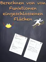 Vorschau - Arbeitsblätter - Flächenberechnung mit Hilfe von Integralen (mit Lernvideo) - Deckblatt