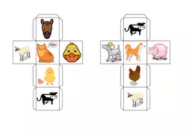 Vorschau - Spiele - Vokabel-Würfel - Tiere auf dem Bauernhof - Seite 1