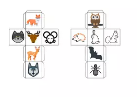 Vorschau - Spiele - Vokabel-Würfel - Tiere im Wald - Seite 1