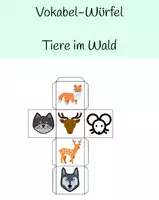 Vorschau - Spiele - Vokabel-Würfel - Tiere im Wald - Deckblatt