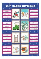 Vista previa - Juegos / Gamificación - INVIERNO clip cards Español - página 1