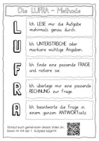 Vorschau - Unterrichtsreihen - Selbstlernheft Textaufgaben Sachaufgaben Sachrechnen nach der Lufra Methode - Seite 1