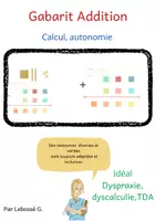 Aperçu - Apprentissages en autonomie - Gabarit addition couleur - Page de couverture