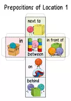 Aperçu - Matériel pour travaux manuels / dessin - Preposition of Location - DIY Dice for ESL activities - Page 1